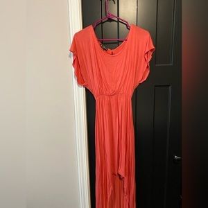 Coral high-low dress. Size medium.